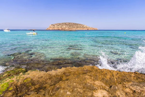 Turquoise Water Cala Conta Eiland Ibiza Spanje — Stockfoto