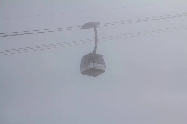 Elevadores Esqui Saas Fee Estância Esqui Montanha — Fotografia de Stock