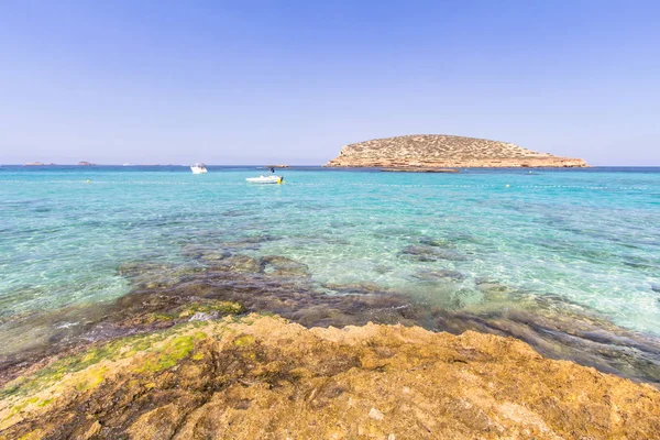 Turquoise Water Cala Conta Eiland Ibiza Spanje — Stockfoto