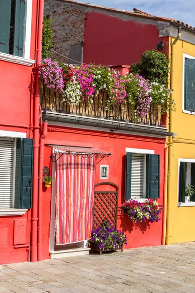 Kleurrijke Huizen Burano Eiland Buurt Van Venetië Italië — Stockfoto