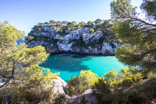 Vista Praia Macarelleta Menorca Ilhas Baleares Espanha — Fotografia de Stock