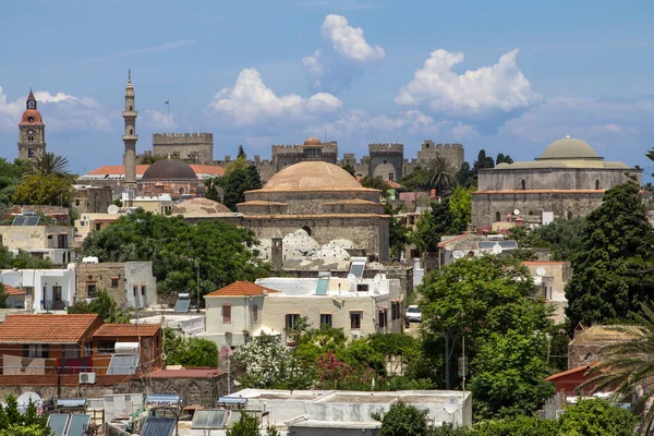 Doğal ve güzel cityscape, Rodos'un eski şehir, Yunanistan