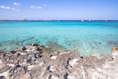 Ses Illetas beach Formentera, Balear Adaları, İspanya