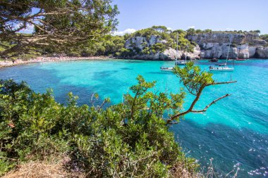 Görünüm macarella Beach menorca, Balear Adaları, İspanya