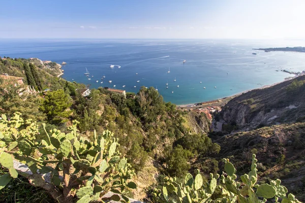 Hermosa Vista Panorámica Desde Taormina Sicilia Italia —  Fotos de Stock