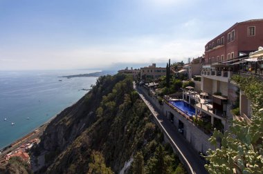Güzellikler görünümünden Taormina, Sicilya Adası, İtalya