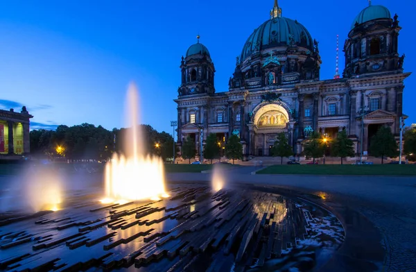 Weergave Van Berliner Dom Nachts Duitsland — Stockfoto