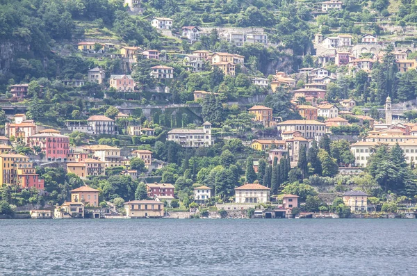 Tipik Como Gölü Manzara Dağ Talya — Stok fotoğraf