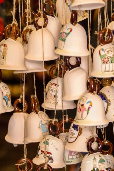 Close View Ceramic Bells Souvenir Shop Prague Czech Republic — Stock Photo, Image