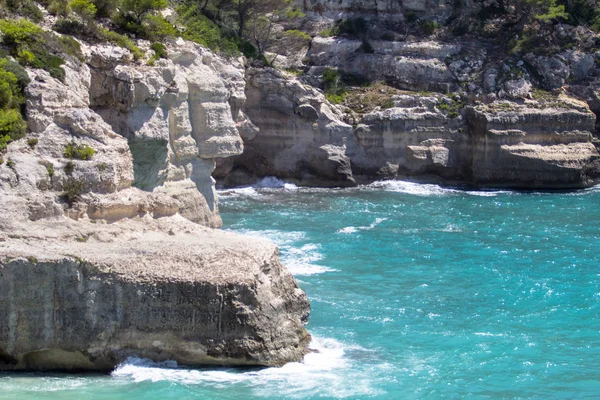 Bela Paisagem Marinha Perto Cala Mitjana Ilha Menorca Espanha — Fotografia de Stock