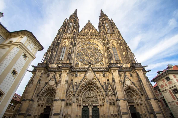 Die Vorderseite Der Kathedrale Vitus Prag Tschechische Republik — Stockfoto