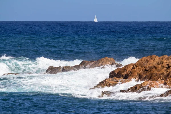 Zeegezicht Buurt Van Cala Pregonda Eiland Menorca Spanje — Stockfoto