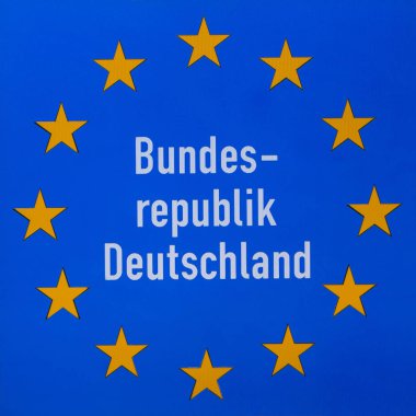 Ulusal sınır mesaj Almanya mavi yıldız ile girme