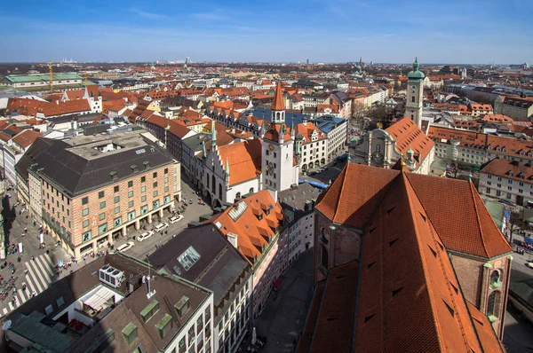 Flygfoto Münchens Gamla Stadsdel Tyskland — Stockfoto