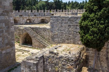 Ortaçağ kale Palace Knights Grand Master Rhodes island, Yunanistan