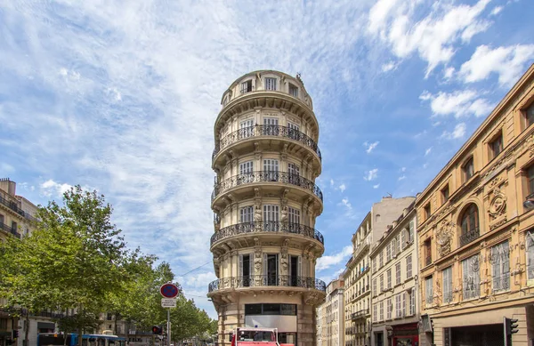 Slavný Kulaté Budově Bulváru Canebiere Marseille Francie — Stock fotografie