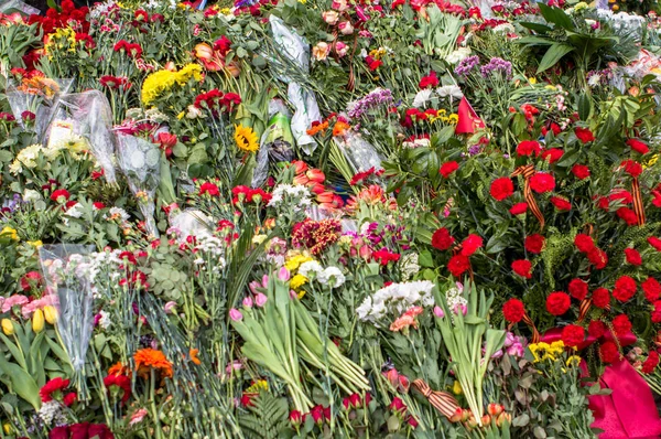 Złożenie Kwiatów Pod Pomnikiem Ojczyzny Zwycięstwo Dzień Europy Treptower Park — Zdjęcie stockowe