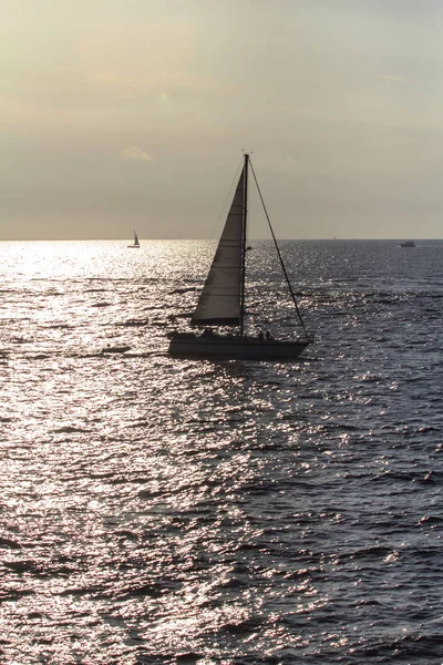 Denizde akşam yelken büyük yelkenli