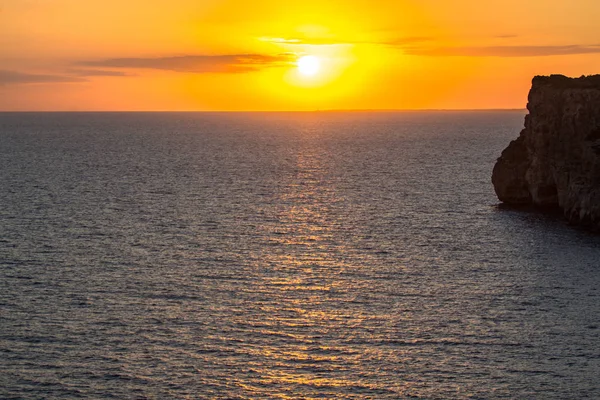 Belo Pôr Sol Sobre Mar — Fotografia de Stock