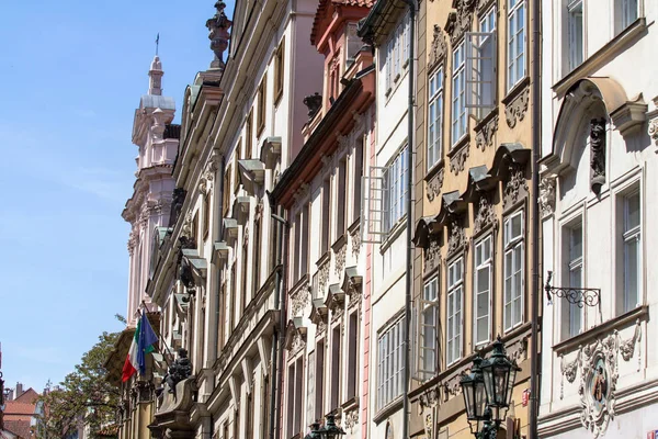 Clădiri Vechi Strada Mostecka Din Pargue Republica Cehă — Fotografie, imagine de stoc