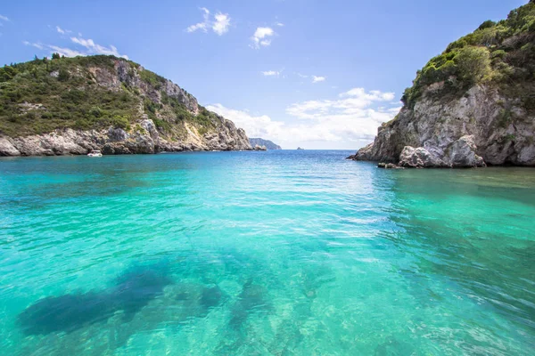Famosa Baía Paleokastritsa Ilha Corfu Grécia — Fotografia de Stock