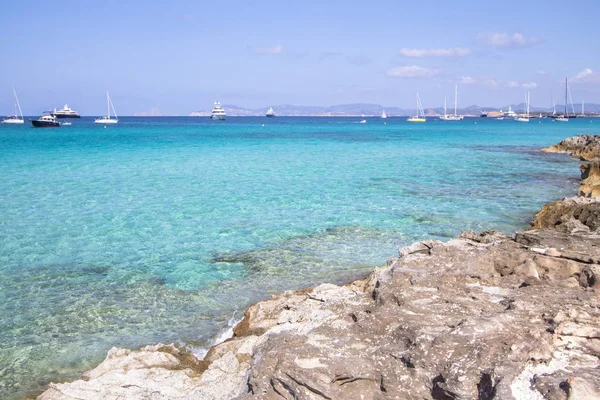 Ses Illetas Stranddal Formentera Baleár Szigetek Spanyolország — Stock Fotó