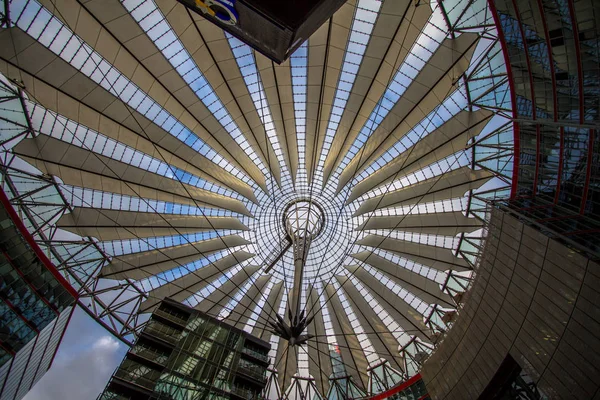 Underside View Sail Roof Structure Sony Center Potsdamer Platz Berlin — Stock Photo, Image