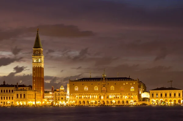 San Marco Palace Ducate Después Del Atardecer Venecia Italia — Foto de Stock