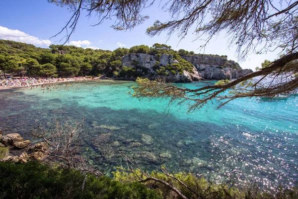 Vista Playa Macarella Menorca Islas Baleares España — Foto de Stock
