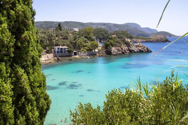 Famosa Playa Akrotiri Bahía Paleokastritsa Isla Corfú Grecia — Foto de Stock