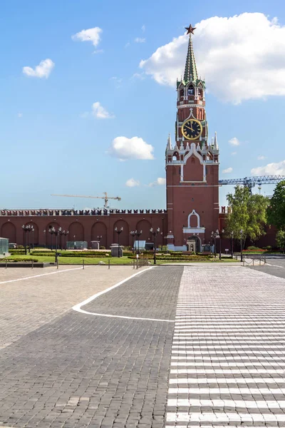 Blick Auf Den Spasskaja Turm Des Moskauer Kremls Russland — Stockfoto