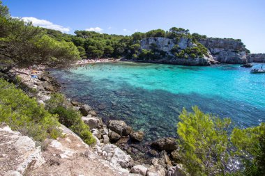 Görünüm macarella Beach menorca, Balear Adaları, İspanya