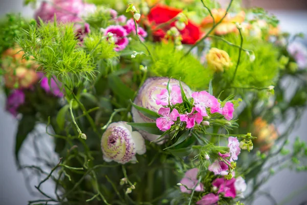 Bouquet Fleurs Colorées Gros Plan — Photo