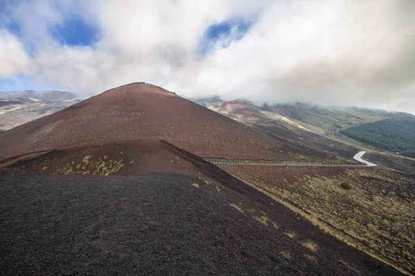 Krátery Sopky Etna Sicílii Itálie — Stock fotografie