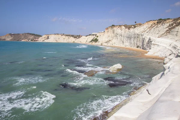 Penhascos Brancos Rochosos Stair Turks Sicília Itália — Fotografia de Stock