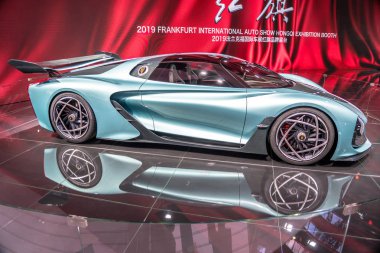 Frankfurt, Almanya - Eylül 2019: Iaa International Motor Show, Hongqi S9 - Çin'den 1400 bg ile supercar