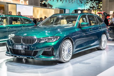 Frankfurt, Almanya - Eylül, 2019 Uluslararası Otomobil Fuarı: Bmw Alpina B3 Touring Allrad