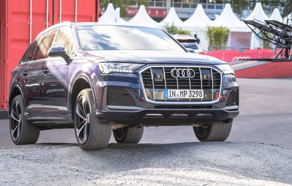 FRANKFURT, GERMANY - SEPTEMBER, 2019: Audi Q7 at Frankfurt IAA International Motor Show Royalty Free Stock Photos