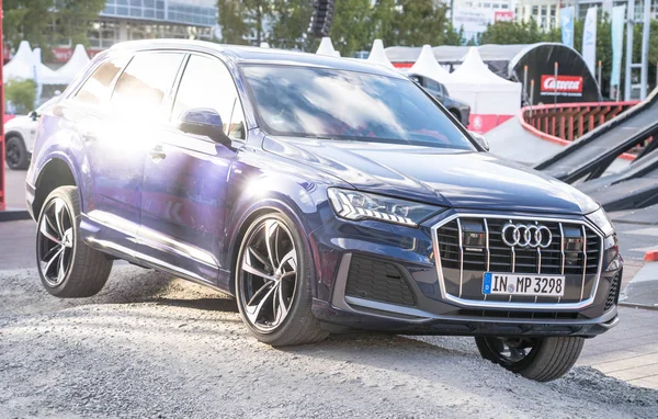 FRANKFURT, GERMANY - SEPTEMBER, 2019: Audi Q7 at Frankfurt IAA International Motor Show Royalty Free Stock Photos