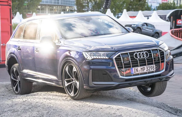 FRANKFURT, GERMANY - SEPTEMBER, 2019: Audi Q7 at Frankfurt IAA International Motor Show Royalty Free Stock Images
