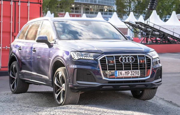 FRANKFURT, GERMANY - SEPTEMBER, 2019: Audi Q7 at Frankfurt IAA International Motor Show Royalty Free Stock Images