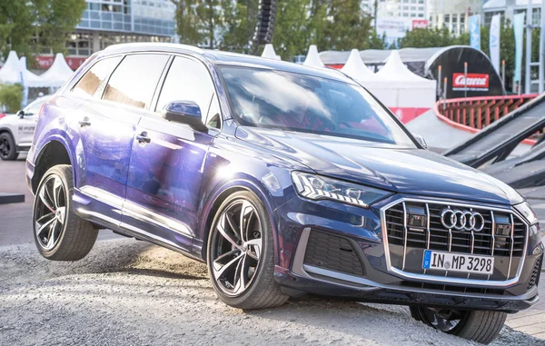 FRANKFURT, GERMANY - SEPTEMBER, 2019: Audi Q7 at Frankfurt IAA International Motor Show Stock Image