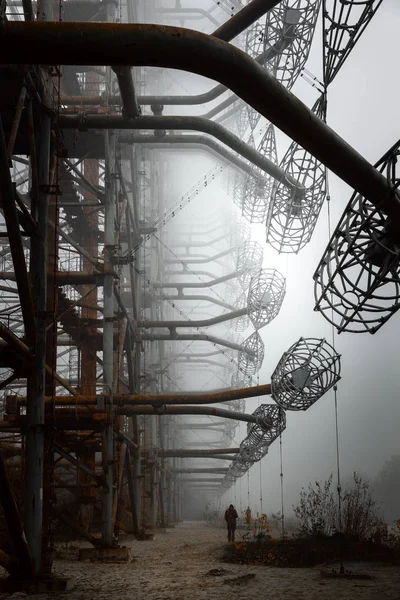 Komplex antény Duga v zóně vyloučení Černobylu 2019 — Stock fotografie