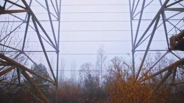 Duga Antenn Complex Tjernobyl Uteslutningszon 2019 Närbild — Stockvideo