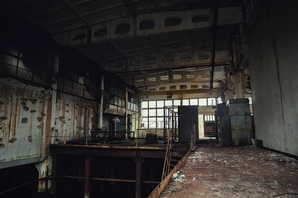 Dark industrial interior of factory — Stock Photo, Image