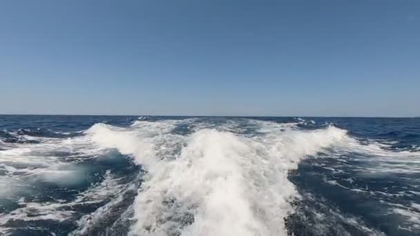 Salpicar agua de un barco a motor como material de fondo — Vídeo de stock