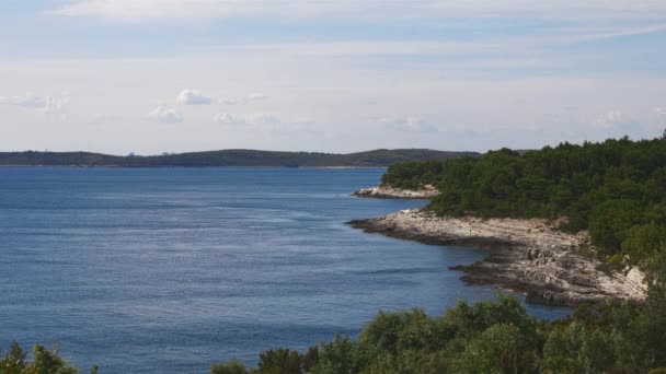 Rocky shore of the Adriatic sea — Stock Video
