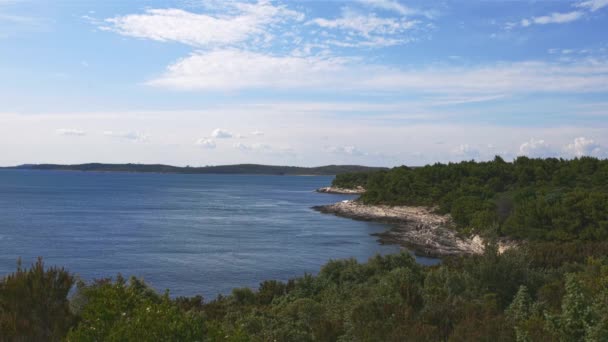 Βραχώδη ακτή της Αδριατικής Θάλασσας — Αρχείο Βίντεο