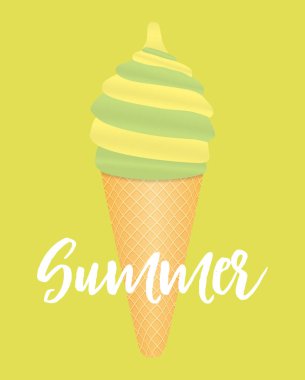 Yaz soyut Poster arka plan dondurma ile. Vektör çizim