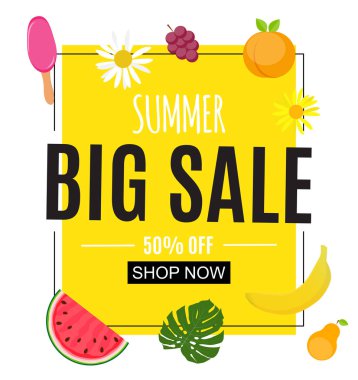 Çerçeve ile soyut çiçek yaz Satılık arka plan. Vektör çizim